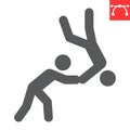 Judo sport glyph icon