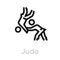 Judo sport icons