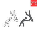 Judo sport line and glyph icon