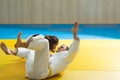 Judo sport training in the sports hall Royalty Free Stock Photo