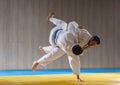Judo training in the sports hall Royalty Free Stock Photo
