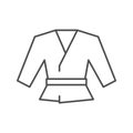 Judo uniform line outline icon