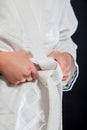 Judo white belt Royalty Free Stock Photo