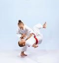 In judogi athletes are training throws Royalty Free Stock Photo