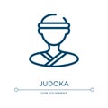 Judoka icon. Linear vector illustration from sport avatars collection. Outline judoka icon vector. Thin line symbol for use on web