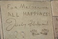 Judy Garland`s hands and footprints at the Chinese Theatre in Hollywood Royalty Free Stock Photo