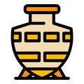 Jug amphora icon color outline vector