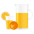 Jug and glass with orange juice Royalty Free Stock Photo