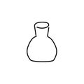 A jug, a hand- drawn icon. One line of art for design, logo. Ceramic, glass tableware, vase, household utensils