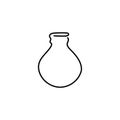 A jug, a hand- drawn icon. One line of art for design, logo. Ceramic, glass tableware, vase, household utensils