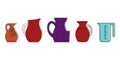 Jug icon set, color outline style Royalty Free Stock Photo
