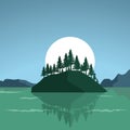 Jug island beach vector background