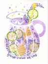 Jug with lemonade