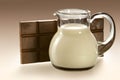 Jug with milk and chocolate