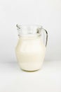 Jug of milk isolated on white background with clipping path Royalty Free Stock Photo