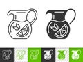 Jug pitcher tea simple black line vector icon Royalty Free Stock Photo