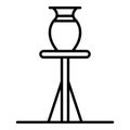 Jug on potter stand icon, outline style Royalty Free Stock Photo