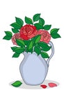 Jug with roses Royalty Free Stock Photo