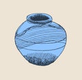 Jug. Vectorized hand-drawn style grunge illustration