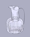 Jug. Vectorized hand-drawn style grunge illustration