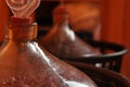 Jug of wine. Production wine. .Process fermentation. Royalty Free Stock Photo