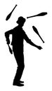 Juggler artist vector silhouette.