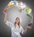 Juggler chef Royalty Free Stock Photo