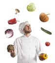 Juggler chef Royalty Free Stock Photo