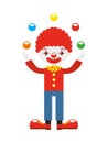 juggler clown with balls isolated icon design Royalty Free Stock Photo