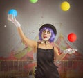 Juggler clown Royalty Free Stock Photo