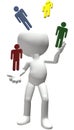 Juggler juggles human resources people staff Royalty Free Stock Photo