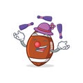 Juggling American football character cartoon