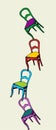 Juggling chairs in balance Royalty Free Stock Photo