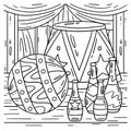 Juggling Circus Equipment Coloring Page for Kids