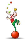 Juggling with color balls acrobat performer Royalty Free Stock Photo