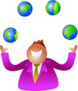 Juggling globes Royalty Free Stock Photo