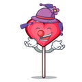Juggling heart lollipop mascot cartoon