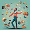 Juggling Jamboree: A whimsical showcase of dexterity and coordination Royalty Free Stock Photo