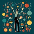 Juggling Jamboree: A whimsical showcase of dexterity and coordination Royalty Free Stock Photo