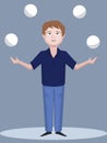 Juggling man vector cartoon Royalty Free Stock Photo