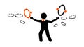 Juggling Rings Man Abstract Vector Performance Art, vector design Generative AI Royalty Free Stock Photo