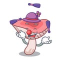 Juggling russule mushroom mascot cartoon