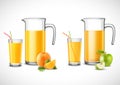 Jugs With Apple And Orange Juice