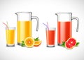 Jugs With Citrus Juice Illustration