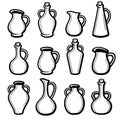 Jugs set. Collection icon jugs. Vector