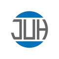 JUH letter logo design on white background. JUH creative initials circle logo Royalty Free Stock Photo