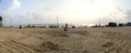 Juhu beach Panorama, Mumbai, India. Royalty Free Stock Photo