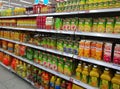 Juice And Beverages In Supermarket Royalty Free Stock Photo