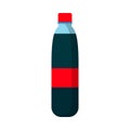 Juice bottle flat symbol red label vector icon. Glass silhouette lemonade drink. Summer soda beverage product