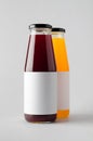 Juice Bottle Mock-Up - Two Bottles. Blank Label Royalty Free Stock Photo